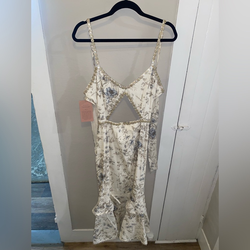 V Chapman Luna dress in blue Murano size 8 new with tags